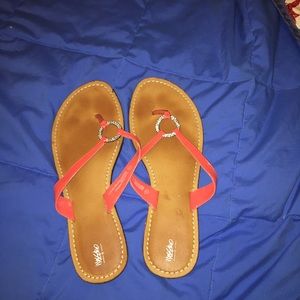 Blingy Orange Flip Flops